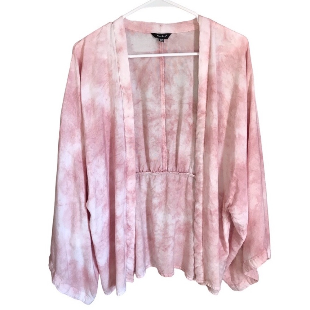 Sim & Sam Tie Dye Open Front Cardigan, Topper Boho Hippie Fairy Draped Size S/M